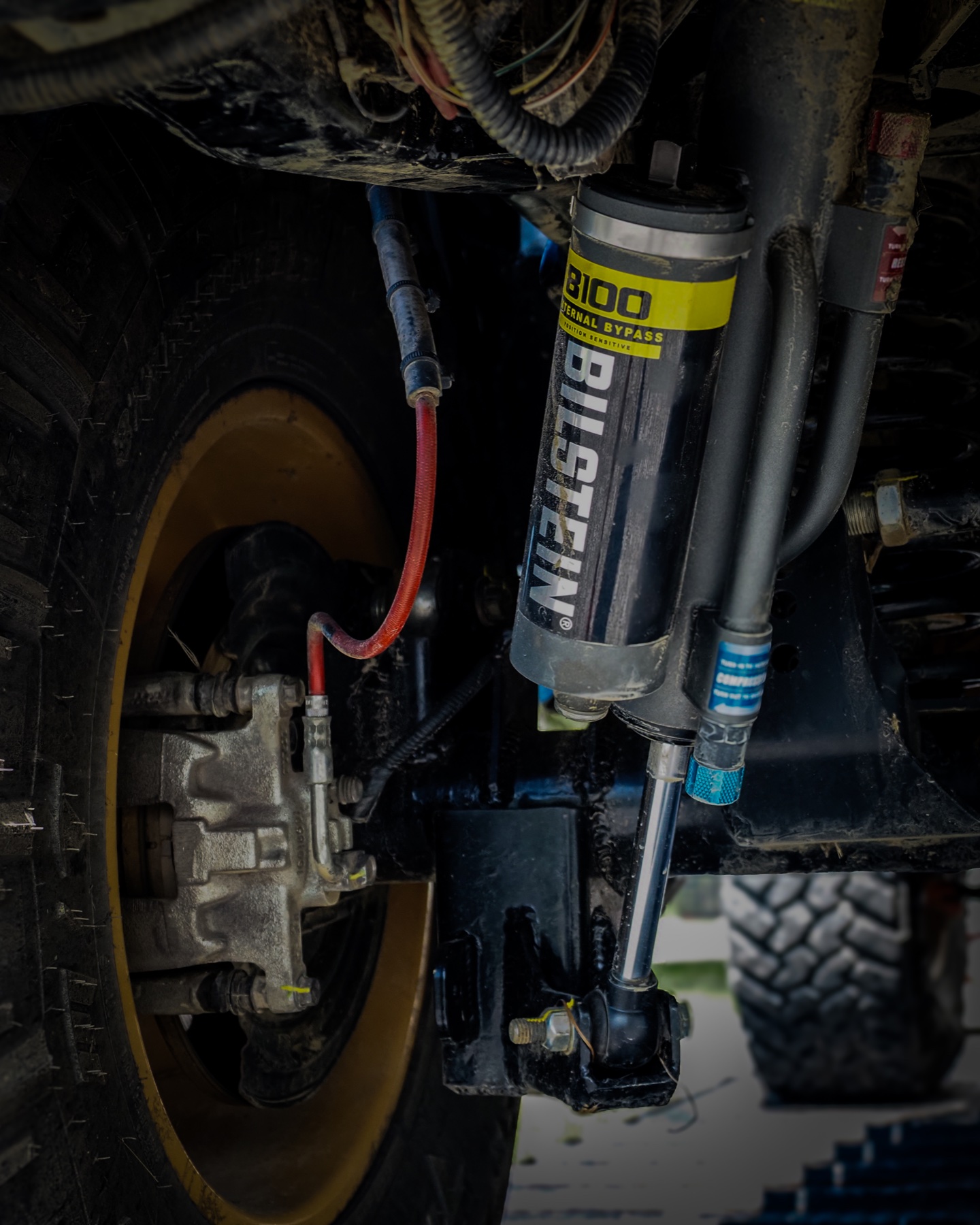 Bilstein suspension components under the ABO race Jeep