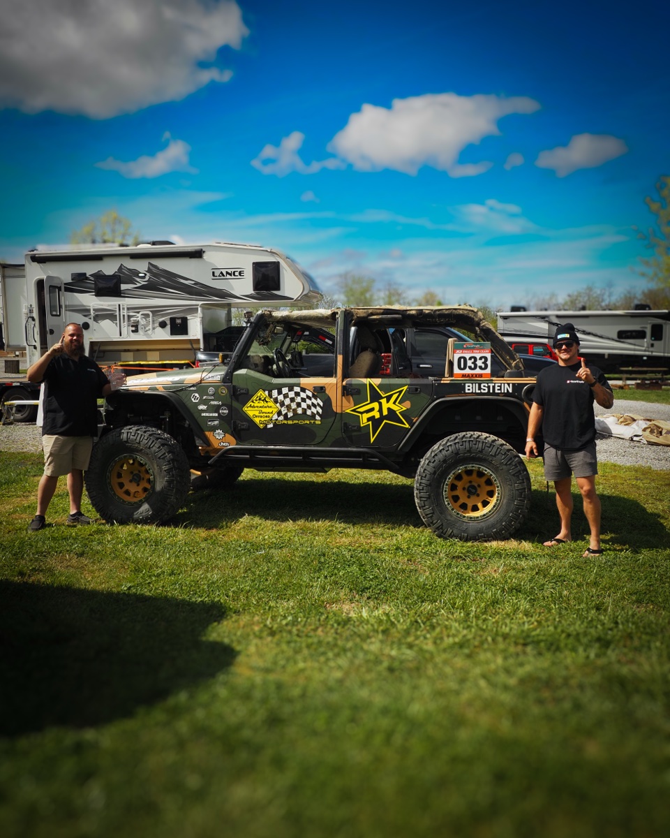 Rob Barber and crew with the ABO race Jeep at Terra Trophy